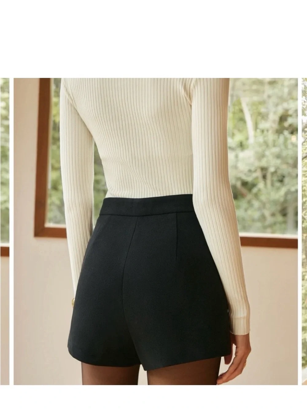 Commense black high waist mini shorts size L